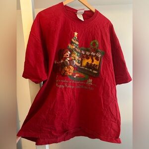 VINTAGE Mickey INC Walt Disney Christmas Scene Tee SZ XXL